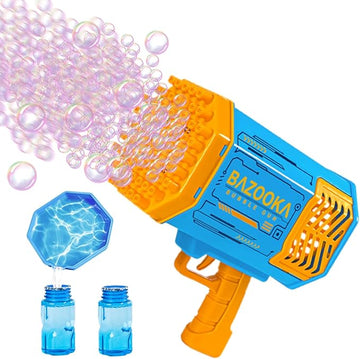 Bazooka Bubble Machine 132 Holes,  Rocket Launcher Bubble Maker with Colorful Lights