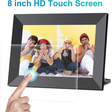 8 Inch Digital Photo Frame WiFi with1280*800 IPS LCD, Built-in 16GB Storage, Auto Rotate