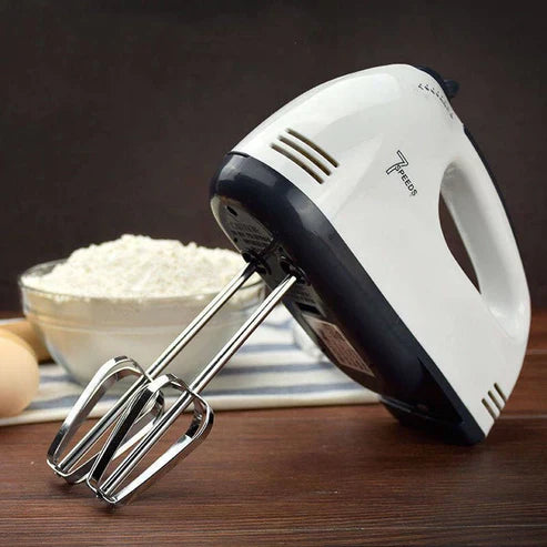 Electric Hand Mixer with Stainless Steel Attachments, 7 -Speed, Includes - Beaters, Dough Hooks Visit